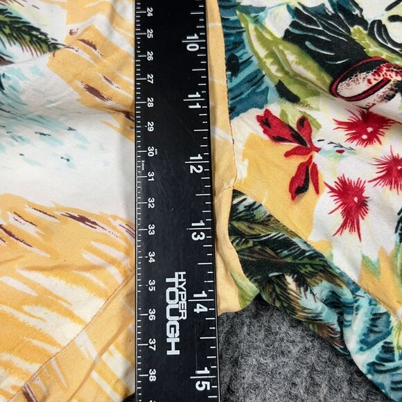 Braeton Womens XL Wide Leg Beach Capri Pants Hawaiian Drawstring Palm Trees Surf - Picture 13 of 15